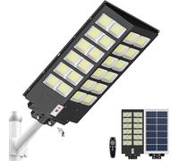 Lenlun Luci solari per esterni, 1200 W, 120000 lm, IP65, impermeabili, per giardino, strada, con rilevatore di movimento, crepuscolo fino all'alba, per terrazza, parcheggio