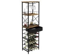 Lenmar, Portabottiglie in metallo da 7-30 bottiglie, robusto scaffale per cantina (LOFT 2-20S)