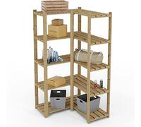 Lenmar Serie B Scaffale in legno di pino, legno beige chiaro, B-20, 170 x 80 x 40 cm, 5 ripiani, libreria, scaffalatura in legno, mensola da parete, mensola a 5 ripiani, per ufficio, soggiorno,