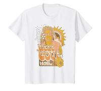 Lenny Kravitz - Here To Love Stylized Illustration 70s Maglietta, Bambini, Bianco, 4 Anni