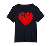 Lenny Kravitz Red Heart Let Love Rule Maglietta, Donna Plus-Size, Nero, 3X