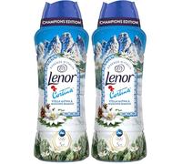 Lenor Profumatore Bucato Perle Profumate Lavatrice 495g, Champions Edition, Cortina, Stella Alpina e Muschio Bianco, Freschezza continua fino a 12 settimane nel guardaroba (Confezione da 2)
