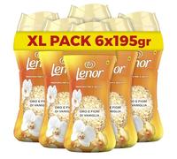 Lenor Profumatore Bucato Perle Profumate Lavatrice,Oro e Fiori Di Vaniglia, Maxi Formato 6 x 195g, Intensificatore Di Profumo