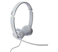 Lenovo 100 cuffie stereo analogiche, 3,5 mm, microfono a braccio 180°, padiglioni in memory foam, GXD1B60597, grigio nuvola