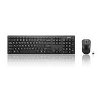 Lenovo 100 Wireless Keyboard and Mouse Combo - Cordless Set with Spill Resistant Quiet Keys - 3-Zone Keyboard - Ambidextrous Mouse - Compact Design - Wireless USB -Black