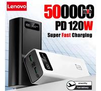 Lenovo 200000mAh LED Digital Display Power Bank High Capacity 120W Super Fast Charging Portable External Battery For IPhone NEW