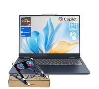 Lenovo 2025 IdeaPad Slim 5 Next Gen AI Copilot Business Laptop, touchscreen FHD+ da 16", AMD Ryzen 7 350, RAM DDR5 da 32 GB, SSD da 1 TB, KB retroilluminato, Wi-Fi 7, W11H, bundle con SSD esterno