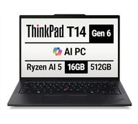 Lenovo 2025 ThinkPad T14 Gen 6 Co-Pilot+ Laptop - AMD Ryzen AI 5 PRO 340, 14" WUXGA 1920x1200 400 Nits Display, AI PC, 16GB di memoria, 512 GB SSD, 5MP RGB Cam, FP Reader & Windows 11 Pro - 211 QJ00CQ