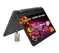 Lenovo 300e G4 11.6" 2-in-1 Touchscreen Chromebook, Processore MediaTek MT8186, 4 GB di RAM, 160 GB di memoria (32 GB eMMC+scheda USB da 128 GB), Grafica integrata, Wi-Fi 6, Chrome OS, Grigio