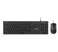 Lenovo 305 USB-C Wired Keyboard & Mouse Combo, nero, resistente agli schizzi, bordo stretto, inclinazione regolabile, tastiera e mouse full-size, compatibile con laptop, PC, tablet, connettività USB-C