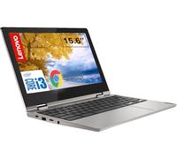 Lenovo Chromebook da 15,6 pollici, laptop touchscreen 2 in 1, processore Intel Core i3, dual-core, 4 GB di RAM, 64 GB di spazio di archiviazione, grigio minerale, chip di sicurezza Google, scheda