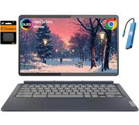 Lenovo Chromebook Duet 5 Tablet Laptop 2 in 1 con tastiera staccabile (touchscreen OLED FHD da 13,3 pollici, CPU Qualcomm 8 Core, 8 GB di RAM, 256 GB di archiviazione), IST HUB, Wi-Fi, webcam 8 MP