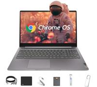 Lenovo Chromebook FHD da 15,6", laptop IdeaPad 3i, Intel Celeron N4500, 4 GB di RAM, 64 GB eMMC, webcam, HDMI, Bluetooth, Chrome OS, grigio artico, con kit di accessori 5ave 6 in 1