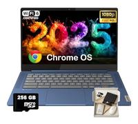 Lenovo Chromebook IdeaPad Slim 3, display Full HD (1920 x 1080) da 14", CPU MediaTek Kompanio 520 a 8 core, 4 GB di RAM, 64 GB eMMC e scheda micro SD da 256 GB, Wi-Fi 6, per studenti di lavoro, Chrome