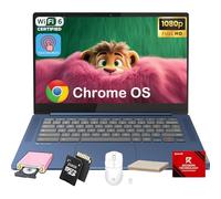 Lenovo Chromebook IdeaPad Slim 3 - Display touchscreen Full HD da 14", CPU MediaTek Kompanio 520 a 8 core, 4 GB di RAM, 64 GB eMMC e scheda micro SD da 256 GB, Wi-Fi 6, per studenti di lavoro, Chrome