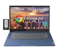 Lenovo Chromebook IdeaPad Slim 3, touchscreen FHD da 14", processore MediaTek Kompanio 520, 4 GB LPDDR4X RAM, 352 GB di memoria (64 GB eMMC + set di docking station da 288 GB), WiFi 6, webcam, Chrome