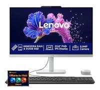 Lenovo Computer desktop FHD All-in-One da 24", 32 GB di RAM, SSD da 4 TB, CPU Intel 13th 8 Core i3 (Beat 11th i5), tastiera e mouse, Windows 11, Office a vita 365 per il Web