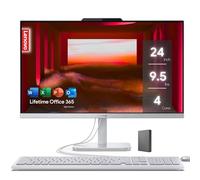 Lenovo Computer desktop FHD All-in-One da 24" con Office 365 a vita per il Web • 64 GB di RAM • SSD da 2 TB • Intel 4-Core • Tastiera e mouse cablati • Windows 11 Pro