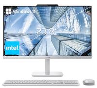 Lenovo Computer desktop FHD All-in-One da 61 cm per casa e ufficio, processore Intel, 16 GB di RAM, SSD PCIe da 256 GB, HDMI, WiFi 6, Bluetooth 5.2, Business AIO, Vent-Hear, tastiera e mouse wireless