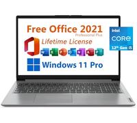 Lenovo Computer portatile aziendale da 15,6 pollici, Microsoft Office 2021 gratuito con licenza a vita, display FHD 1920x1080, Intel 10-Core i5-1235U fino a 4,4 GHz, 16 GB di RAM, SSD da 1 TB, WiFi 6,
