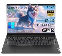 Lenovo Computer portatile aziendale V15 G4 da 15,6 pollici, display antiriflesso FHD, Intel 10-Core i7-13620H (Beat Ultra 7 255U), RAM da 24 GB, SSD da 1 TB, WiFi 6, Bluetooth 5.2, Windows 11 Pro, con