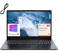 Lenovo Computer portatile IdeaPad 1, 15,6" FHD, Intel Pentium Silver N6000, Office 365 di 1 anno, RAM DDR4 da 4 GB, SSD da 128 GB, WiFi 6, BT 5.1, Abyss Blue, Windows 11 Home S, cavo AZ-XUT