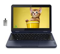 Lenovo Computer portatile touchscreen 2 in 1 HD 2022 300W Gen 3, processore AMD 3015e, 4 GB di RAM, 64 GB di memoria flash eMMC, grafica AMD Radeon, blu, Win 10 Pro, scheda USB SnowBell da 32 GB