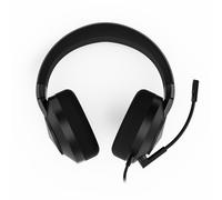 Lenovo Cuffie da gioco H210, cavo morbido da 2 m, connessione da 3,5 mm, microfono con cancellazione del rumore flip-to-mute, padiglioni auricolari in tessuto traspirante, nero
