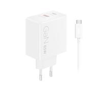 Lenovo Dual USB-C 65W GaN Charger, alimentatore compatto da muro con doppia Type-C, cavo USB-C 1,5m incluso - ideale per laptop, PC, cellulare e tablet: un solo caricabatterie per più dispositivi