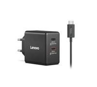 Lenovo Dual USB-C 65W GaN Charger, alimentatore compatto da muro con doppia Type-C, cavo USB-C 1,5m incluso - ideale per laptop, PC, cellulare e tablet: un solo caricabatterie per più dispositivi