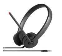 Auricolari Lenovo Stereo Analog con cavo Jack 3,5 mm Microfono Boom per Ufficio Call Center Nero