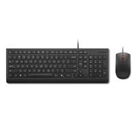 Lenovo Essential Wired Combo Black US Euro tastiera Mouse incluso Universale USB Nero