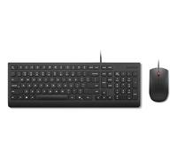 Lenovo Essential Wired Combo - Set tastiera e mouse - layout a 2,5 zone - USB - QWERTZ - Tedesco - Nero
