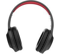 Lenovo HD116 Cuffie wireless con microfono integrato, Bluetooth 5.0, pieghevoli, colore: nero/rosso