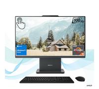 Lenovo IdeaCentre Business All-in-One, Touchscreen FHD da 23,8" 100Hz, processore AMD, RAM DDR5 da 32 GB, SSD da 2 TB, base di ricarica wireless, KB e mouse wireless, HDMI, Wi-Fi 6, Windows 11 Home