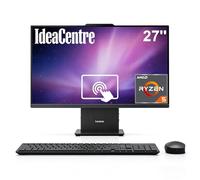 Lenovo IdeaCentre - Computer desktop All-in-One con touchscreen da 27", processore AMD Ryzen 5 a 6 core, DDR5 da 64 GB, SSD da 1 TB, Office 365 per il Web, KB e mouse wireless, base di ricarica