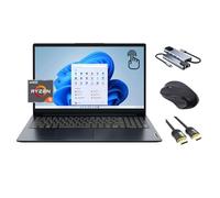 Lenovo Ideapad 1 15.6" Touch Laptop, FHD IPS Display, Ryzen 5 7520U (beats i5-1235U), 8GB RAM, 256GB SSD, Backlit KB, Webcam, USB-C, Card Reader, 3-in-1 Essential Bundle, US Version KB, Windows 11