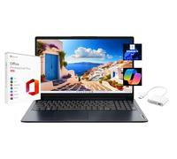 Lenovo IdeaPad 1 - Computer portatile FHD da 15,6", con Microsoft Office 2024 a vita gratuita, AMD Ryzen 3 7320U, 4 GB di RAM, SSD da 512 GB, Windows 11 Pro, Abyss Blue, Wi-Fi 6, con scheda SD da 128