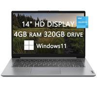 Lenovo Ideapad 1 - Computer portatile HD da 14" per studenti universitari e aziendali, processore Intel Celeron N4020, 4 GB di RAM, 320 GB (SSD da 64 GB + scheda da 256 GB), Bluetooth, USB-C, ricarica