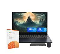 Lenovo IdeaPad 1 - Computer portatile HD da 15,6", Intel Celeron N4500, 12 GB di RAM, SSD da 512 GB + 128 GB eMMC, grafica Intel UHD, Office 365 di 1 anno, Num Pad, Wi-Fi 6, Win 11, Abyss Blue, set di