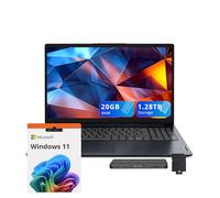 Lenovo IdeaPad 1 - Computer portatile HD da 15,6", Intel Celeron N4500, 20 GB di RAM, SSD da 1 TB+128 GB eMMC, grafica Intel UHD, WiFi 6, Num Pad, Office 365 di 1 anno, Windows 11, Abyss Blue, set di