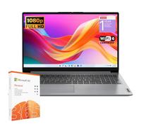 Lenovo IdeaPad 1 - Computer portatile per studenti, processore Intel Dual Core, 8 GB di RAM, SSD da 128 GB + eMMC da 128 GB, display FHD da 15,6 pollici, Office 365 di 1 anno, Windows 11 Home, Wi-Fi
