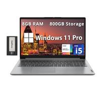 Lenovo IdeaPad 1i - Computer portatile FHD Business da 15,6", Intel i5-1235U, 8 GB di RAM, 800 GB di memoria (SSD da 512 GB + set docking station da 288 GB), scheda grafica Intel Iris Xe, Num Pad