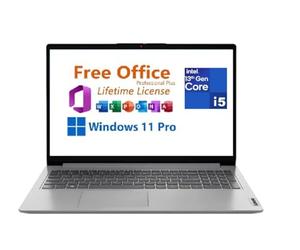 Lenovo IdeaPad 1i - Computer portatile FHD da 15,6", con ufficio a vita, Intel Core i5-1335U, 16 GB di RAM, SSD da 512 GB, grafica Intel Iris Xe, Wi-Fi 6,10 ore batteria Win 11 Pro, grigio nuvola