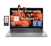 Lenovo IdeaPad 1i - Computer portatile touchscreen FHD da 15,6", Intel i3-1215U, 16 GB di RAM, 672 GB di memoria (SSD da 512 GB + set docking station da 160 GB), grafica Intel UHD, webcam, Dolby