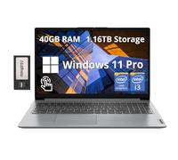 Lenovo Ideapad 1i - Computer portatile touchscreen FHD da 15,6", Intel i3 1215U, 40 GB di RAM, 1,16 TB di spazio di archiviazione (SSD da 1 TB + set docking station da 160 GB), scheda grafica Intel