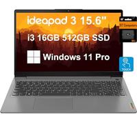 Lenovo IdeaPad 3 3i - Computer portatile (touchscreen FHD da 15,6", Intel Core i3-1115G4, 16 GB di RAM, SSD 512 GB), cornice stretta, webcam, durata della batteria di 12 ore, NumPad, IST SD, Win 11
