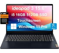 Lenovo IdeaPad 3 3i - Laptop (touchscreen FHD da 15,6", Intel Core i5-1155G7, 16 GB di RAM, SSD 512 GB), cornice stretta, webcam, batteria a lunga durata 12 ore, Wi-Fi 6, IST SD, Win 11 Pro, Business