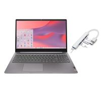 Lenovo IdeaPad 3i Chromebook 15,6" FHD 1920 x 1080 Display | Intel Celeron N4500 1.1GHz | Grafica Intel UHD | Fotocamera | Grigio | 4GB RAM | SSD 64GB | Chrome OS | Bundle con Hub USB 3.0