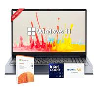 Lenovo Ideapad Business Laptop con Microsoft Office, processore Intel dual-core, 15,6", 8 GB RAM, 256 GB SSD + 128 GB eMMC, lettore di schede SD, Windows 11, WOWPC Recovery USB